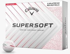 New Callaway Golf 2025 Supersoft Splatter Golf Balls 1-Dozen  Red 