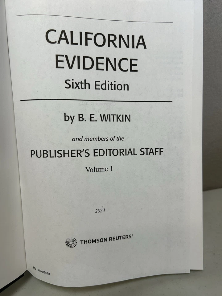 California Evidence 6th Edition Witkin With 2024 Update - Image 2 of 4