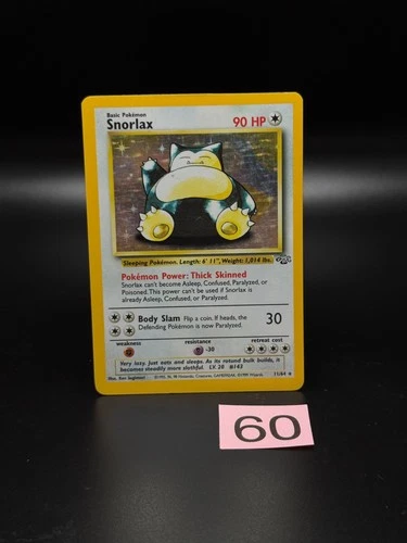 Snorlax 11/64 Jungle Holo Vintage Original Rare Pokemon Card