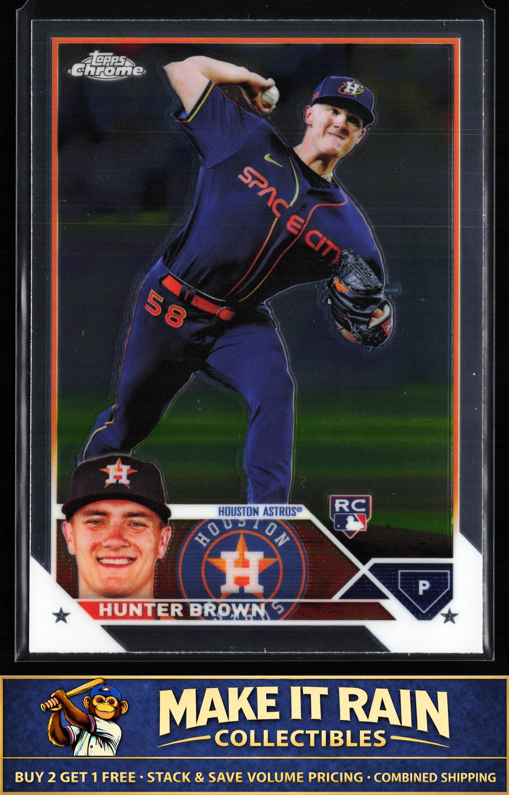 Hunter Brown 2023 Topps Chrome #197 Houston Astros Rookie RC