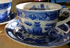Blue Willow Cup and Saucer, Made In Japan.