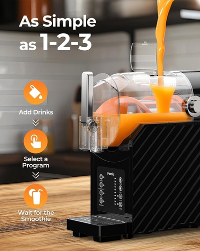 Macchina per Slushie con Autopulente, 3 Programmi Preimpostati Slushie Maker, 88oz Profes - Foto 3 di 7