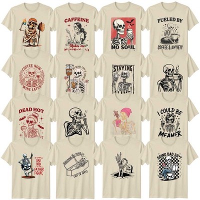 Lustiges sarkastischer Humor Kaffee Erwachsene T-Shirt dunkler Humor Halloween Geschenk
