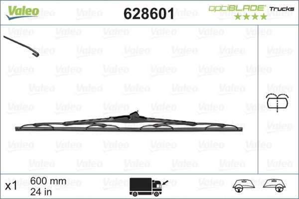 Valeo Wischblatt Scheibenwischer Optiblade Trucks 628601 FüR Renault Iveco Opel-image