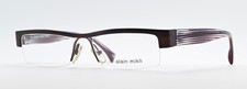 Alain Mikli Glasses Frame A0129 05 Vintage 90s Rectangle half Rim Eggplant Gloss