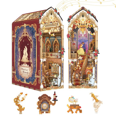 Tonecheer DIY Book Nook Kit, 3D Wooden Puzzle, Music & Light, Adults