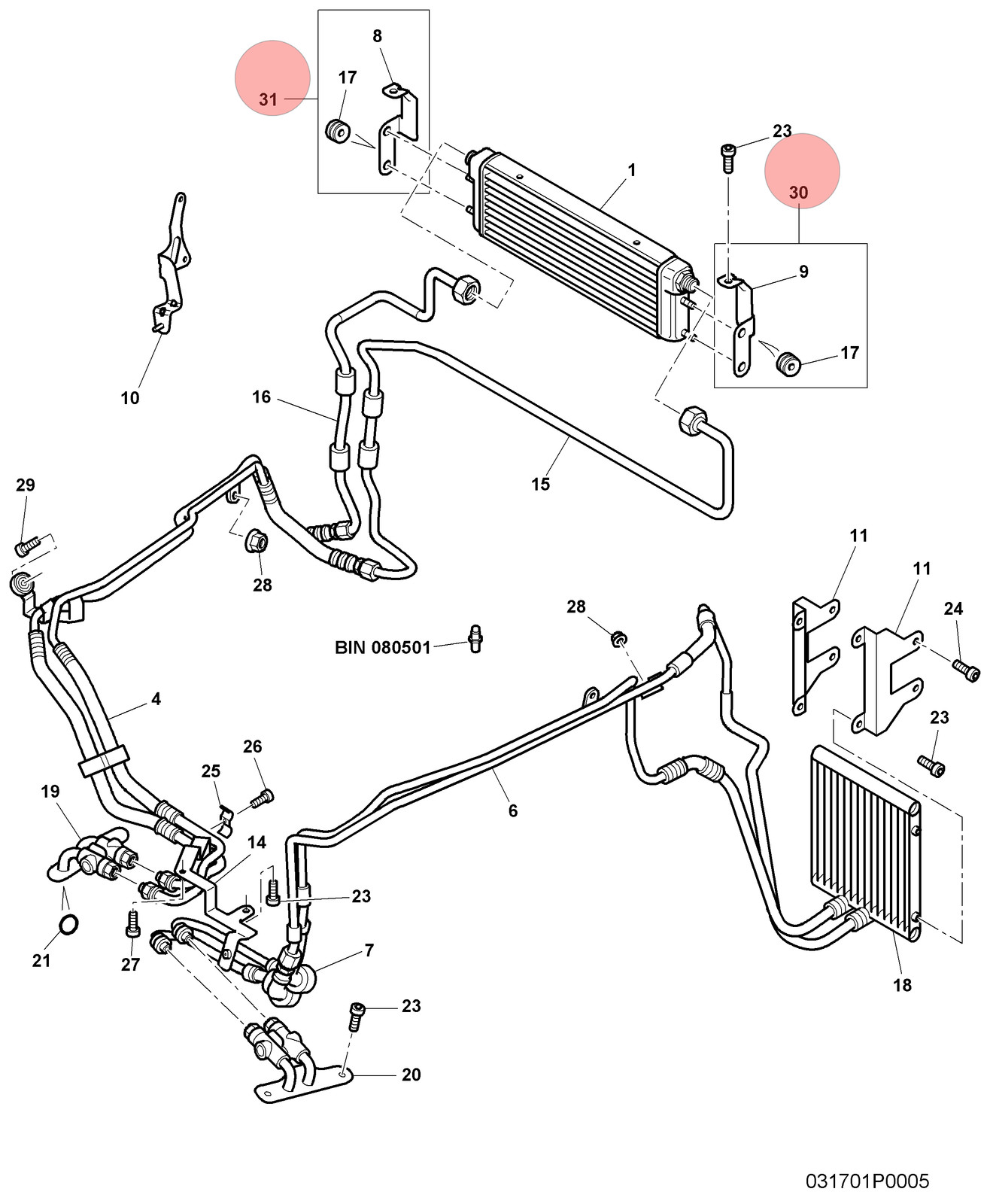 04-17 BENTLEY CONTINENTAL GTC GT RIGHT LEFT OIL COOLER RETAINER BRACKET SET OEM