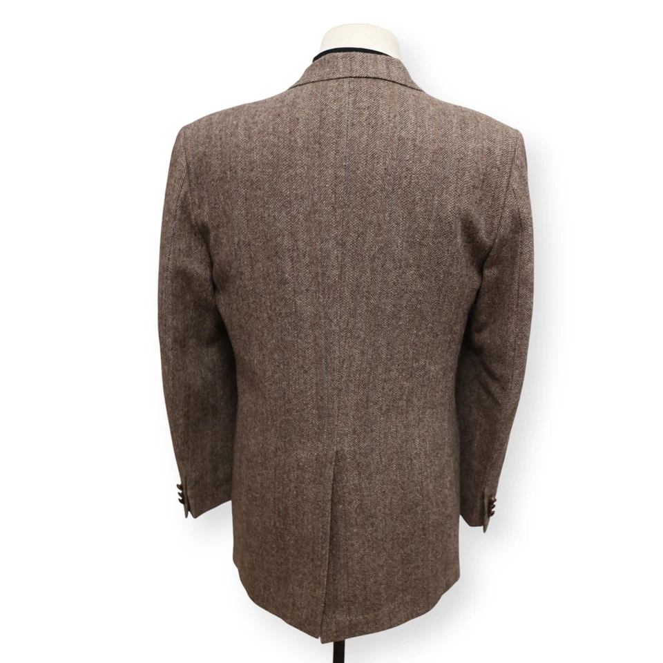 HAGGAR VINTAGE TWEED Hombre Marrón Patrón 100% LANA Abrigo Deportivo Chaqueta Blazer 40 L Foto 4 de 4