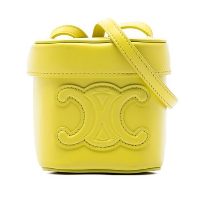 Celine Small Calfskin Cuir Triomphe Box Tasche Pre-Loved Gelb