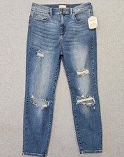 Altar'd State Jeans Women's High Rise Straight Taper Distress Size 30