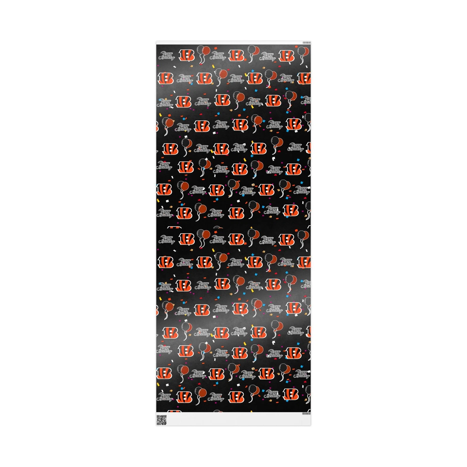 football Cincinnati Bengals Happy Birthday Wrapping Paper, Gift Wrap Roll, Football