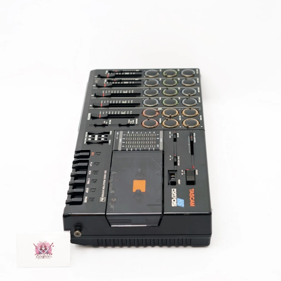 TASCAM Porta 05 HS Ministudio 4-Track Cassette Recorder Tested w/ Adapter Japan - Image 4 of 4
