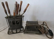 Solar Electric Mfg Electric Heated Curling Irons & Cast Iron Sad