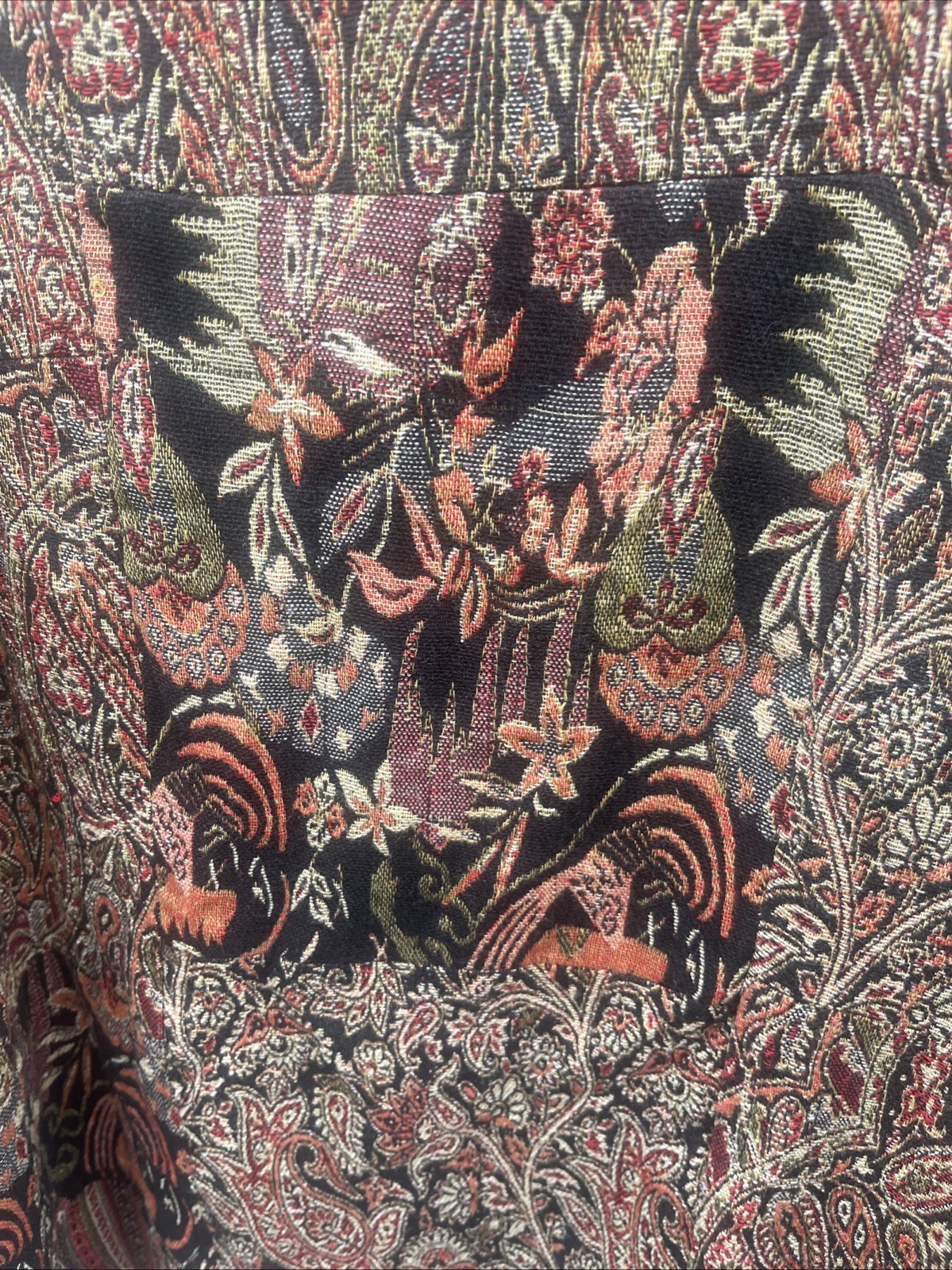 Tapestry Patchwork Lined Jacket X-Large White Sta… - image 6