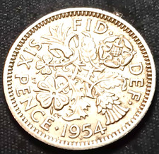 1954 Great Britain Two 2 Shillings Florin Six Penc Copper Nickel Coin British UK