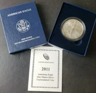 2011 W Burnished $1 American Silver Eagle Dollar