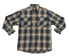 Vintage Levis Levi  s Button Down Up Shirt Plaid Western Flannel Mens Large