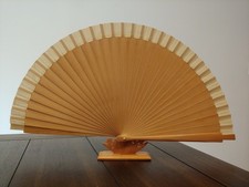 Spanish Paintable Folding Hand Fan Beige New