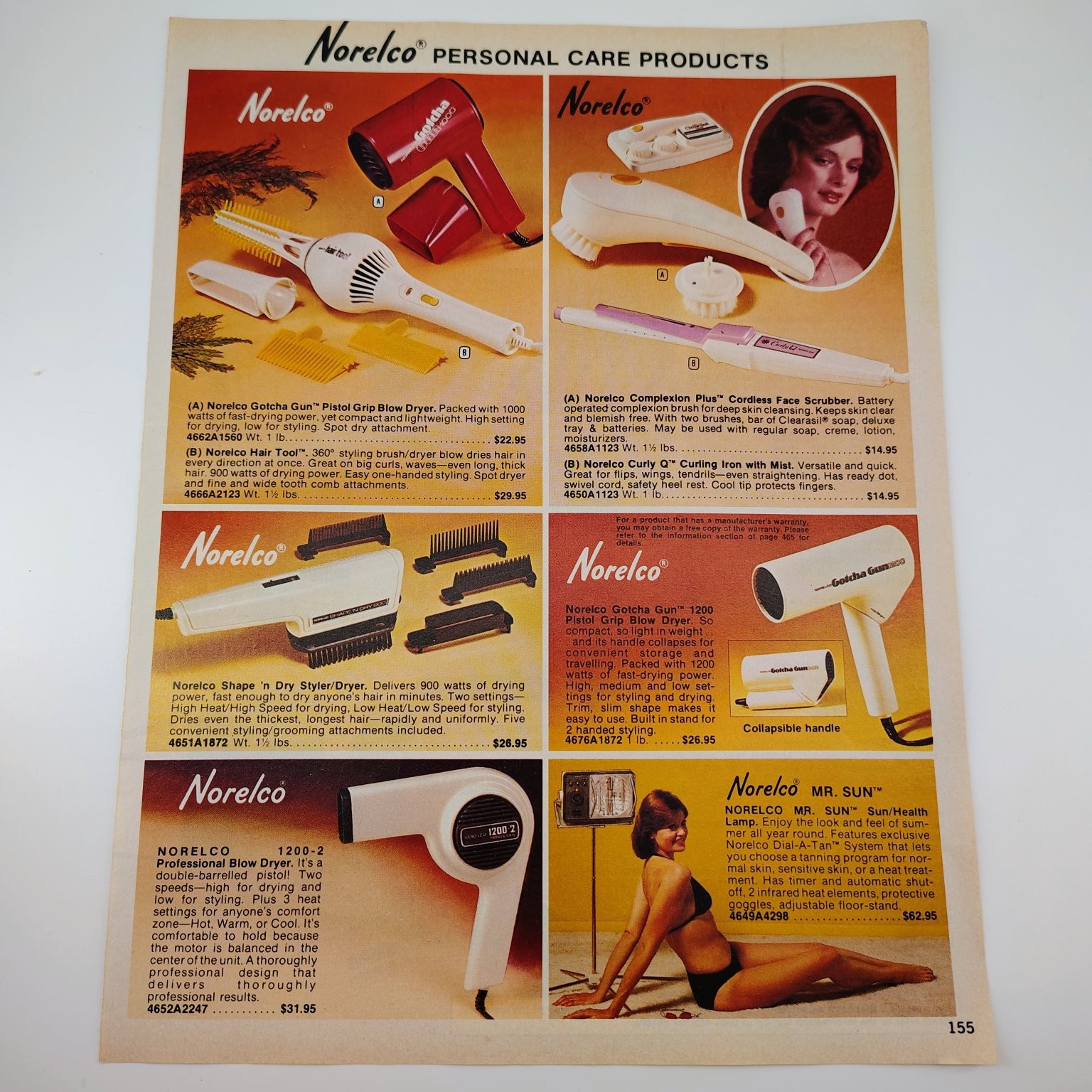 Norelco Northern Personal Care Appliances Catalog Print Ad 1977s Hair Dryer Vtg