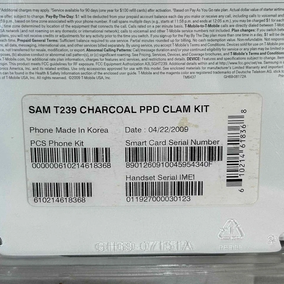 T-Mobile SAM T239 Charcoal Prepaid Unlimited Slider Phone Camera Bluetooth - Image 3 of 3