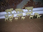 Vintage 1950'S MARX FARM RANCH ANIMALS PLAYSET , COW, STEER, HORSE, COLT, CALF +