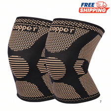 2Pack Copper Knee Braces Compression Sleeves Support for Arthritis Men  Women