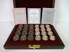 VINTAGE FRANKLIN MINT BATTLE OF WATERLOO  DRAUGHTS SET PLUS PAPERWORK & ORIG BOX