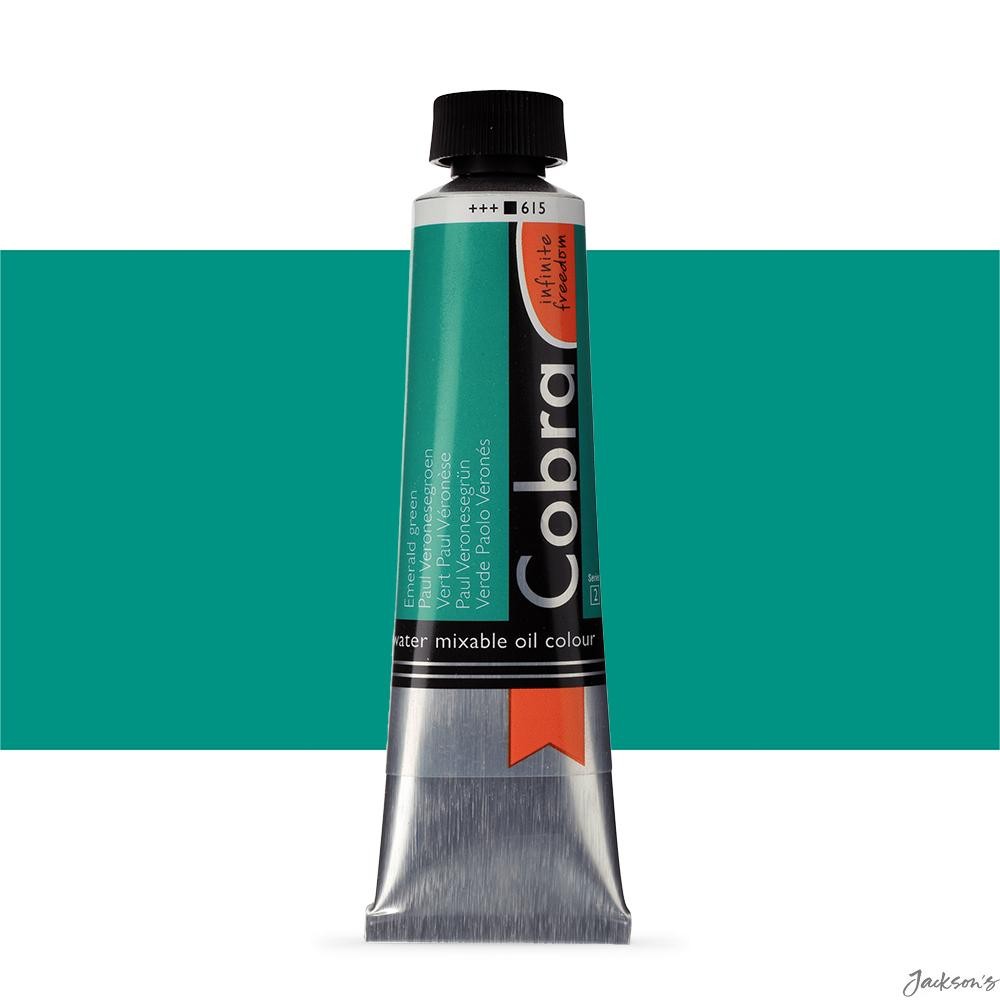 Royal Talens Cobra Water Mixable Oil Paint PW7 PG7 PY154 40ml Emerald Green