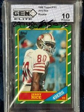 JERRY RICE 1986 TOPPS FOOTBALL #161 VINTAGE ROOKIE CARD GEM PRISTINE 10💎
