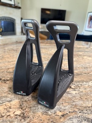 Equiline Safe Riding S1 Synthetic English Horse Stirrups Black/Gray Pair