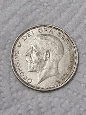 1927 George V Silver  .500 Half Crown Coin