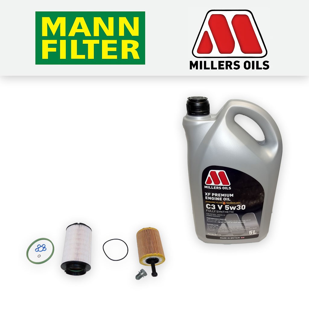 Audi A3 8P 2.0 TDI 2003-2006 Service Kit - Oil Fuel Filters 142mm + Approved Oil