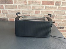 Alessi Plissé MDL15 B/UK Long Double Compartment Toaster Black