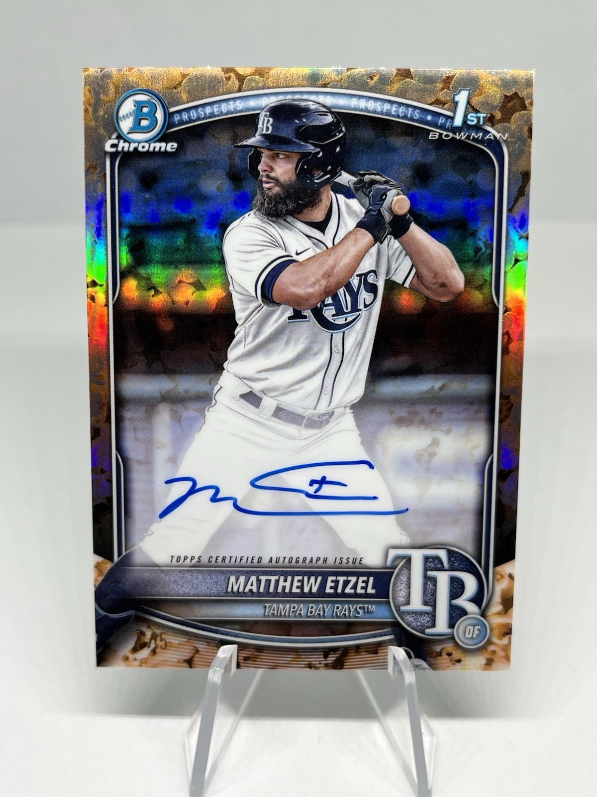 2025 Bowman Chrome Matthew Etzel 1st Popcorn Refractor Auto /5 #CPA-ME Snack