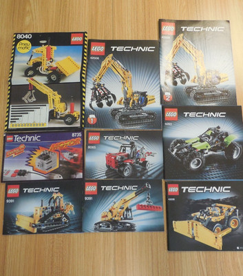 Lego Technic manuals - 9 for 7 Lego sets - 9391/8065/8735/42035/9393/42006/8040