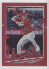 2020 Panini Donruss Back Variation Holo Red Mike Trout (City of Angels) #129 5p5