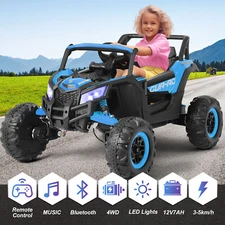 12V Kids Blue Ride On UTV Vehicle Electric Off-Road Car with Music, LED, RC