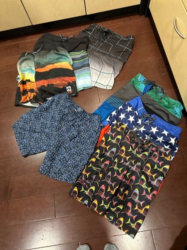 LOT OF 7 BOYS SWIMSUITS BATHING SUITS S-XL OCEAN CURRENT & FATFACE GREAT COND! - Picture 2 of 2