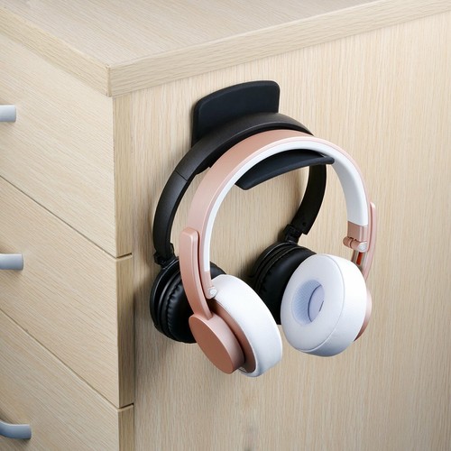 Headphone Stand Hanger,Silicone Under Desk Dual Headset Holder Mount Hook Gaming - Picture 9 of 12