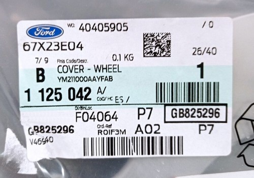 1x ORIGINAL FORD GALAXY, MONDEO CENTER KAPPE FÜR ALURAD (S#103) YM21-1000-AAW - Bild 4 von 6