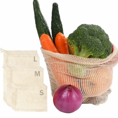 Cotton Mesh Vegetable Bags Produce Bag Reusable Cotton Mesh