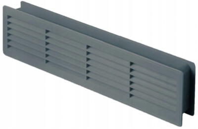 Lüftungsgitter Für Türen – Kunststoff, Maße 120 X 440 Mm (Innen), Für Badezimmer & Feuchträume, Farbe Rotbraun/Wenge