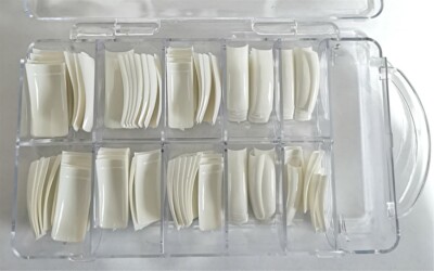 100 French Tips Weiss gerade Form in Tip-Box