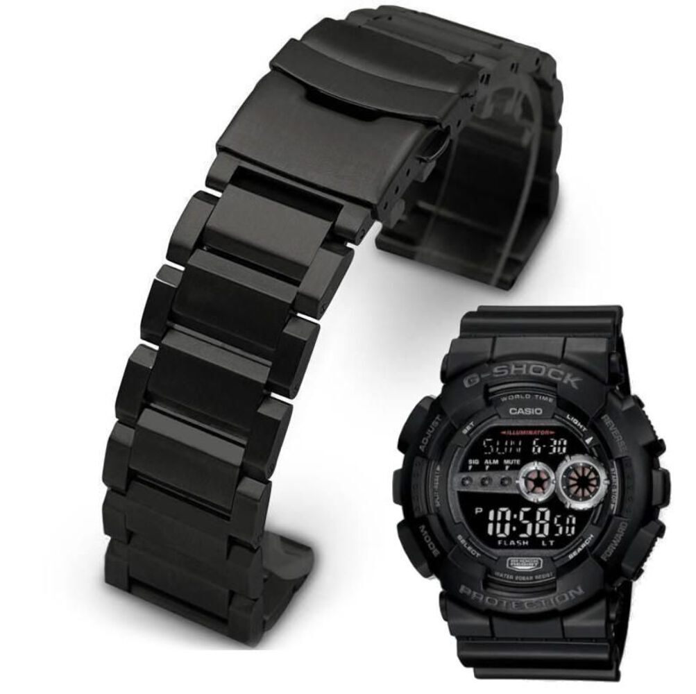 Black Metal Steel Replacement Band Fits Casio G-Shock Watch GD120