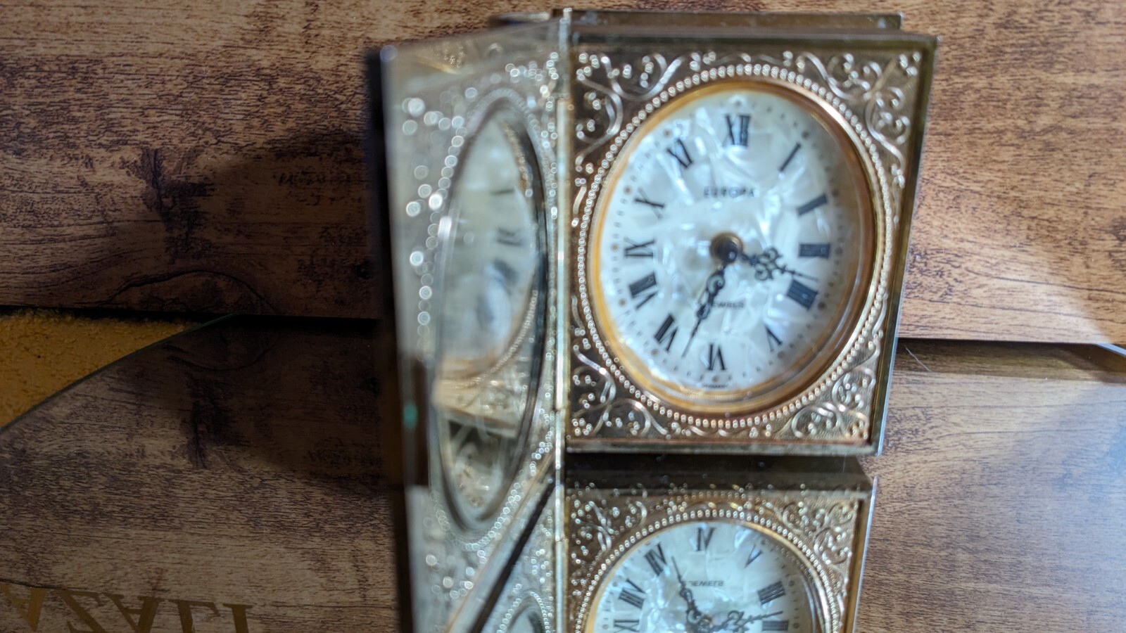 mechanical pocket watch alarm , with motherofpearl dial. Germany