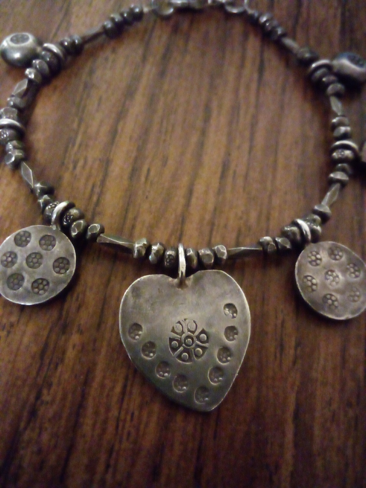 925 Vintage Solid Grandma Heart Solid Silver Brac… - image 3