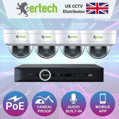 *** Sonderangebot *** PoE NVR CCTV System 2MP Security Audio Vandal Dome Kamera