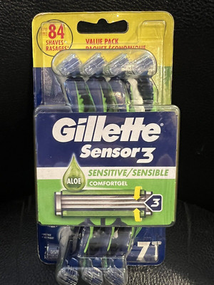 Gillette Sensor 3 Sensitive Disposable Razors 7CT.*****BUY MORE & SAVE MORE*****
