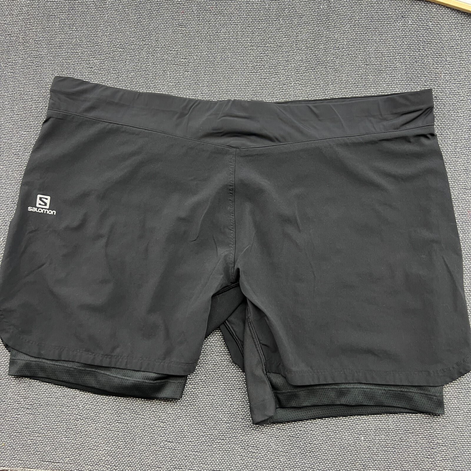 Pantaloncini da corsa Salomon donna XL neri con coulisse jogging sport pelle avanzata