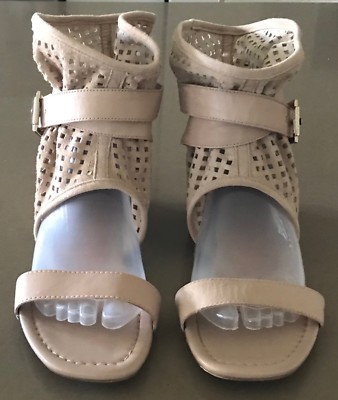 blush open toe booties